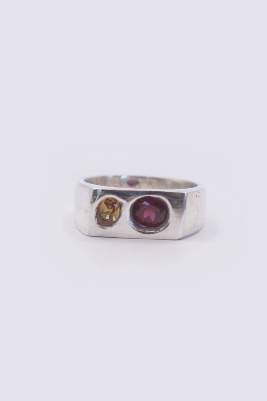 lab grown ruby w/ orange parti sapphire