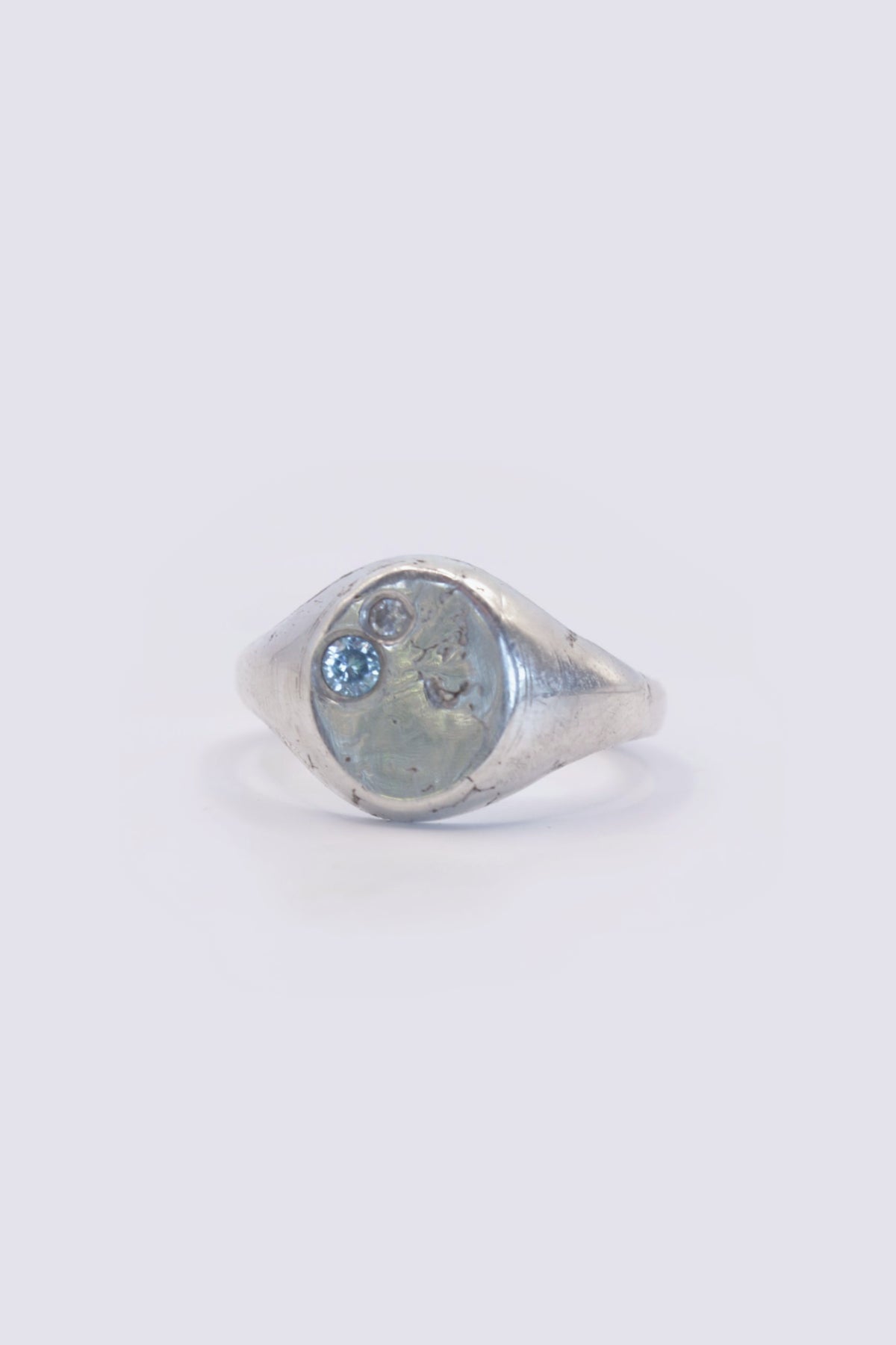 thin band with swiss topaz & clear cz