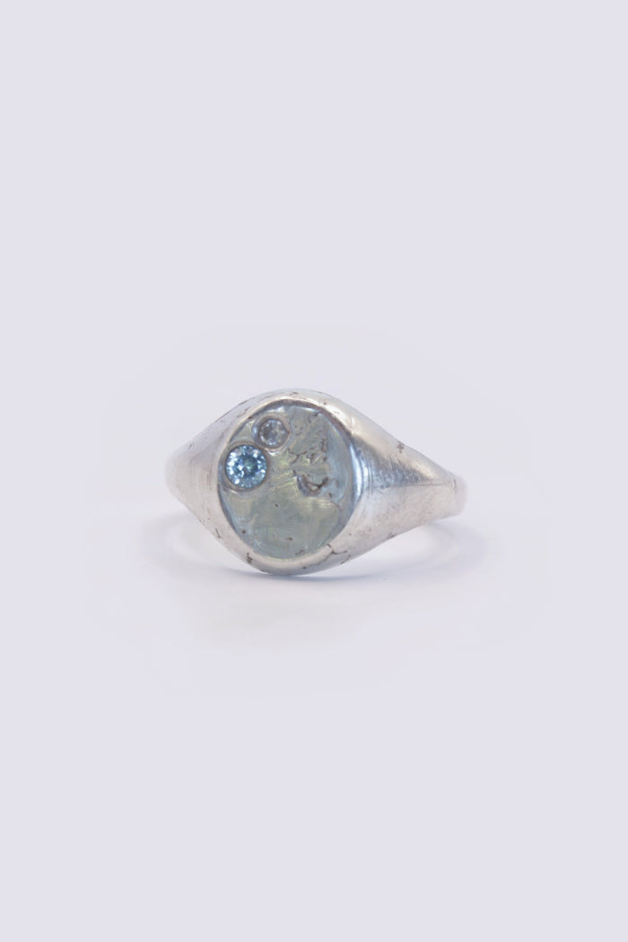 thin band with swiss topaz & clear cz