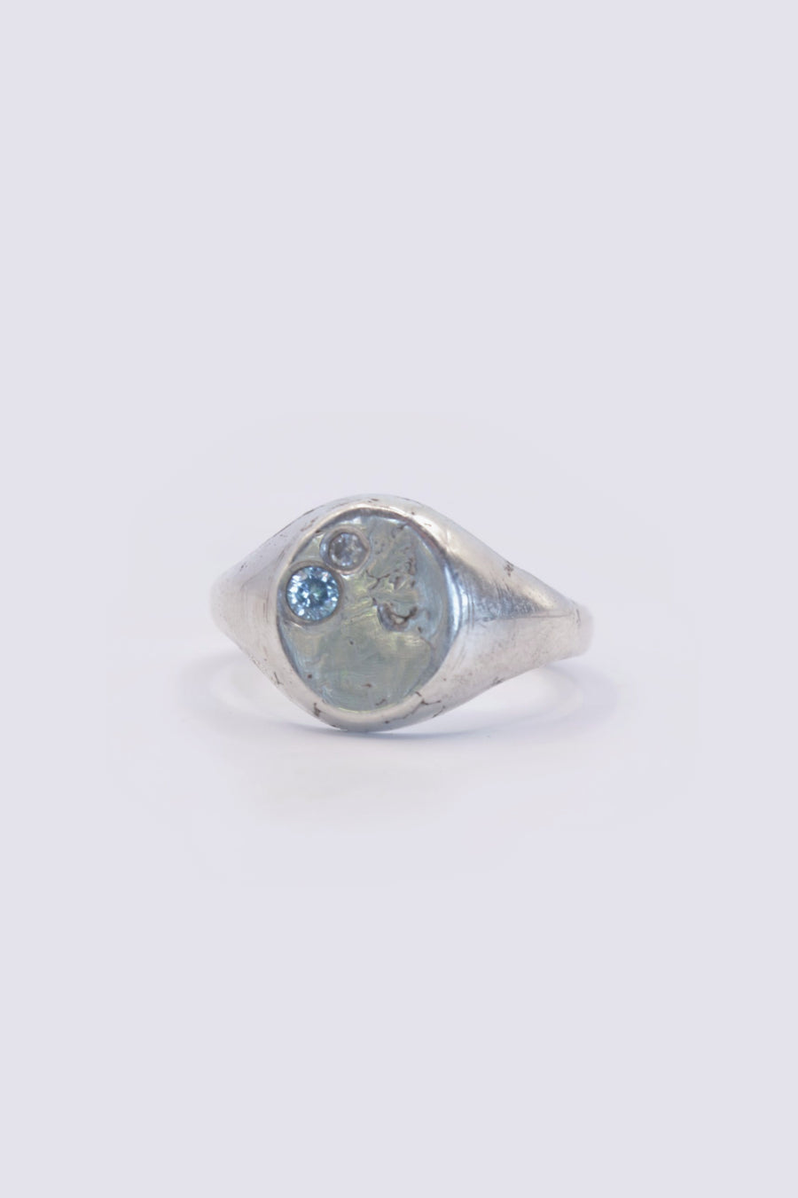 thin band with swiss topaz & clear cz